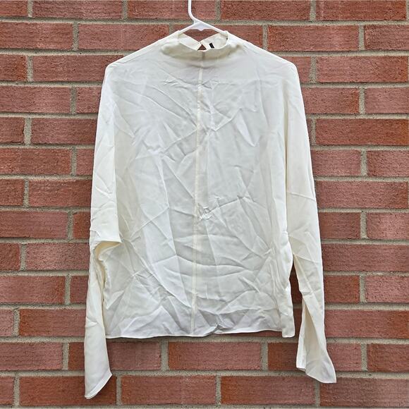 Theory Silk Highneck Dolman Blouse Small Ecru - Picture 4 of 9